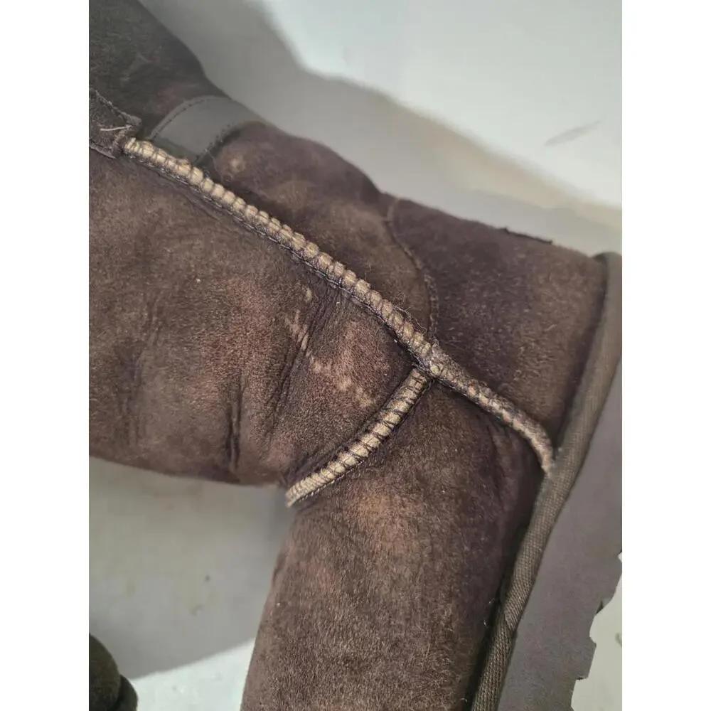ugg Nash bootie suede brown women's shoes pull on sz 9